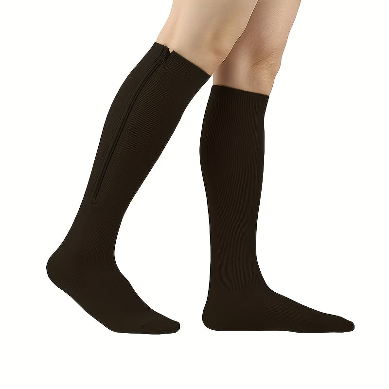 Finecare™ Zipper Compression Stockings — 1 Pair