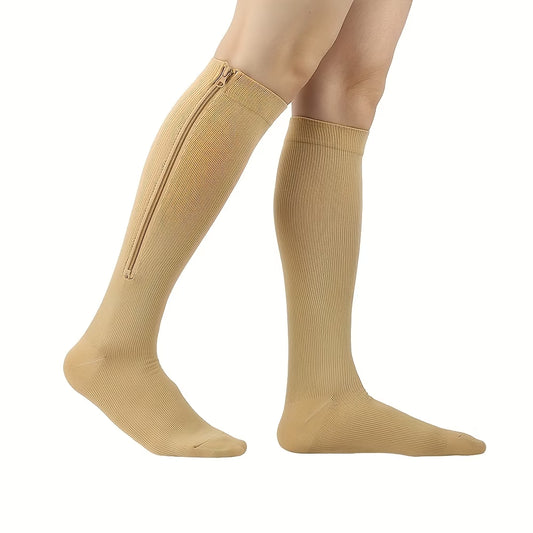 Finecare™ Zipper Compression Stockings — 1 Pair